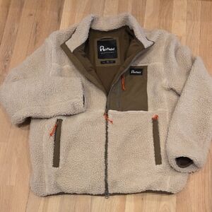 Penfield Cream Sherpa Fleece with Brown Details